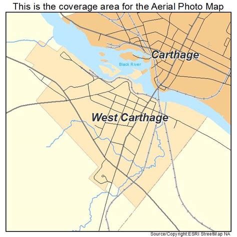 Aerial Photography Map of West Carthage, NY New York