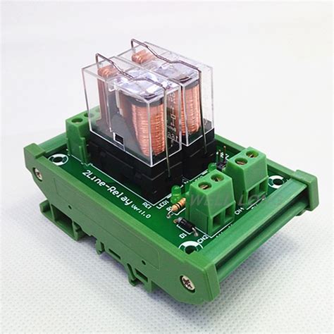 DIN Rail Mount 2 SPDT 16A Power Relay Interface Module,OMRON G2R 1 E ...