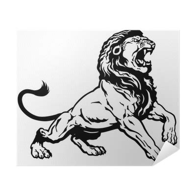 Poster angry lion black white - PIXERS.CA