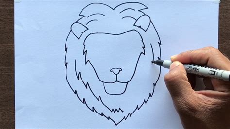 Lion Drawing Face