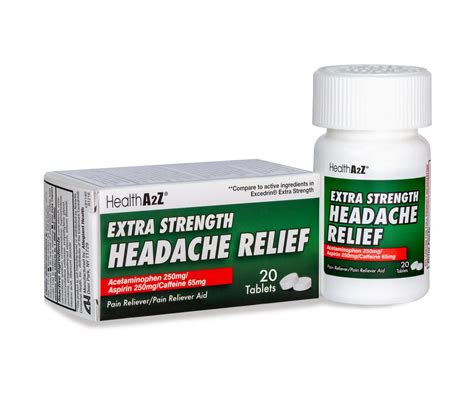 Health A2Z Extra Strength Headache Relief 250mg Acetaminophen Tablets ...