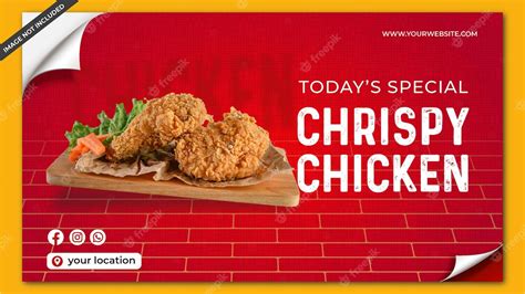 Premium Vector | Crispy chicken food banner design template