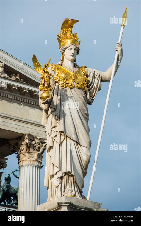 Pallas Athena statue at the Austrian Parliament Building, Vienna ...