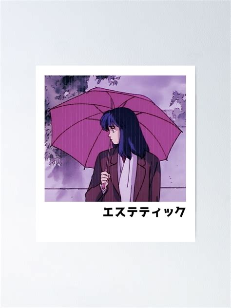 "Rainy Day | Retro Anime Aesthetic" Poster for Sale by PopUpShirt ...