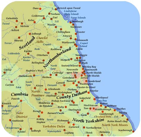 Map Of North East England - United States Map States District