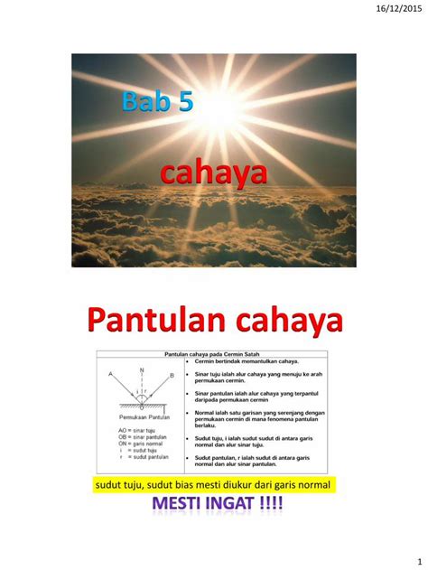 (PDF) cahaya Pantulan cahaya - gurubesar.my · Pembiasan cahaya Istilah ...