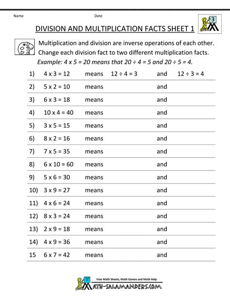 Math Division By 8 Printable Worksheets