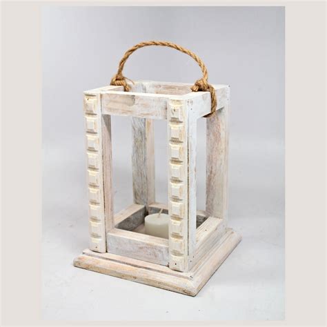 White Wedding Lantern Centerpiece. Rustic White Washed