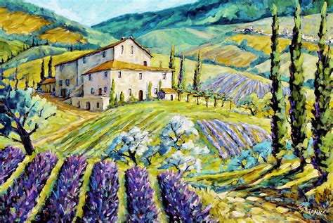 Lavender Hills Tuscany By Prankearts Fine Arts Painting by Richard T Pranke