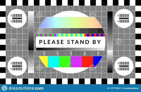 Retro Tv Test Screen. Old Calibration Chip Chart Pattern Stock Vector ...