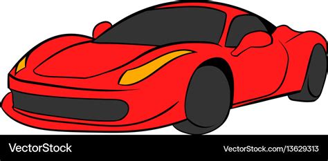 Red car icon cartoon Royalty Free Vector Image