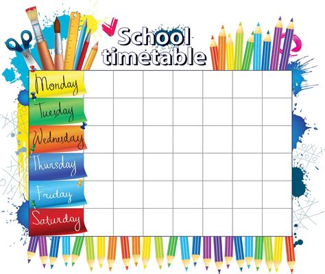 Create Your Monday To Friday Kids Schedule Template - Get Your Calendar ...