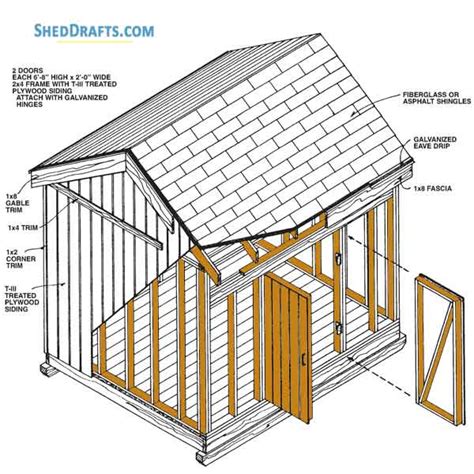 8×10 Gable Storage Shed Plans