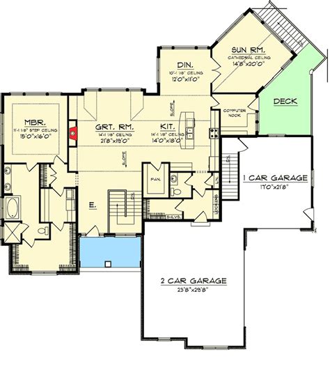 Craftsman Ranch With Walkout Basement - 89899AH | Architectural Designs ...