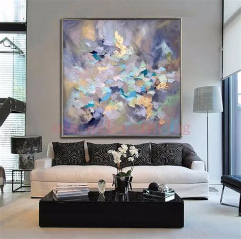 100% Handmade Modern Abstract Wall Art Decor Acrylic Canvas Pictures ...