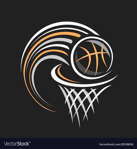 Vector logo for Basketball, decorative badge with basketball ball ...