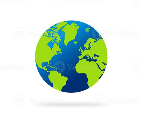 Earth globe with green and blue color. world globe. World map in globe ...