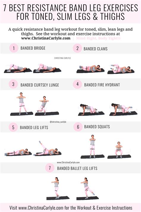 Resistance Band Leg Exercises for Toned, Slim Legs and Thighs | Leg ...