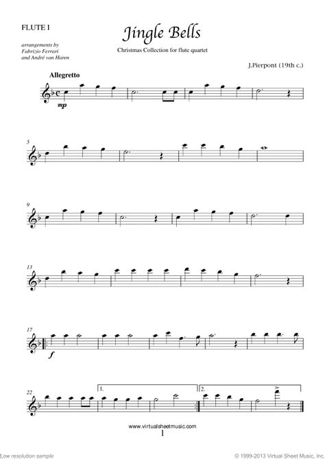 Easy Christmas Flute Quartet Sheet Music Carols (PDF)