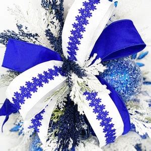 Blue and White Christmas Wreath, Outdoor Christmas Decor, Blue ...