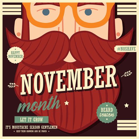 No shave November poster design 694069 Vector Art at Vecteezy