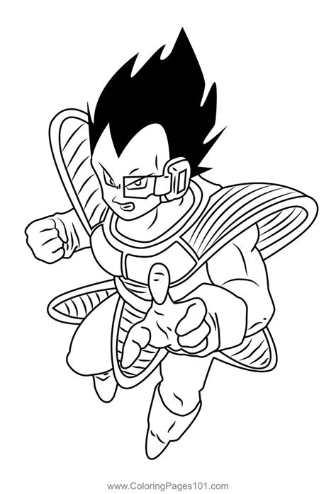 Dynamic Vegeta Coloring Page for Kids - Free Vegeta Printable Coloring ...