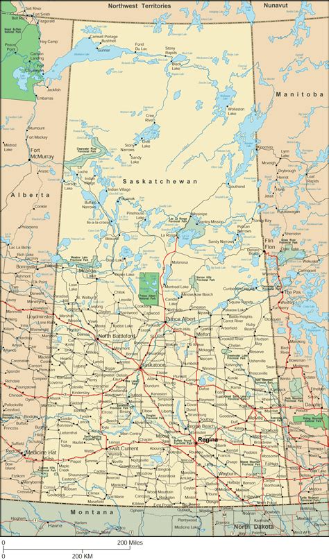 Saskatchewan Map - Detailed Map of Saskatchewan Canada