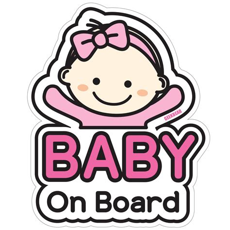 Buy GEEKBEAR Baby on Board Car Sticker - Character Design, Reflective ...