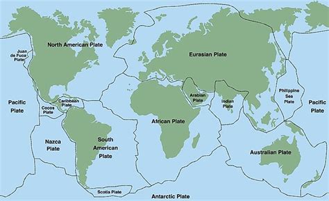 Map Showing Tectonic Plates