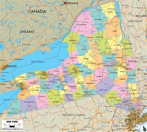 Road Map Of New York State - Zip Code Map