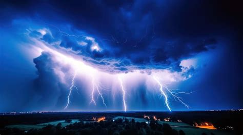 Premium AI Image | lightning storm in the sky