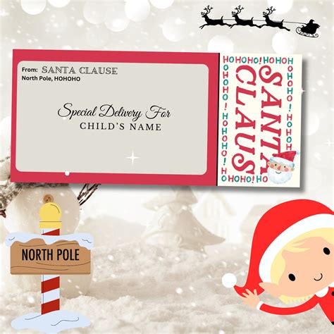 Letter From Santa Envelope, Santa Letter PNG, Editable Letter From ...