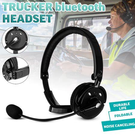 Noise Cancelling Trucker bluetooth Headset, Wireless Over The Head ...