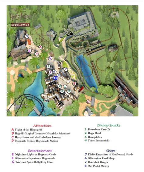 Universal Studios Wizarding World Of Harry Potter Map - Staci Elladine