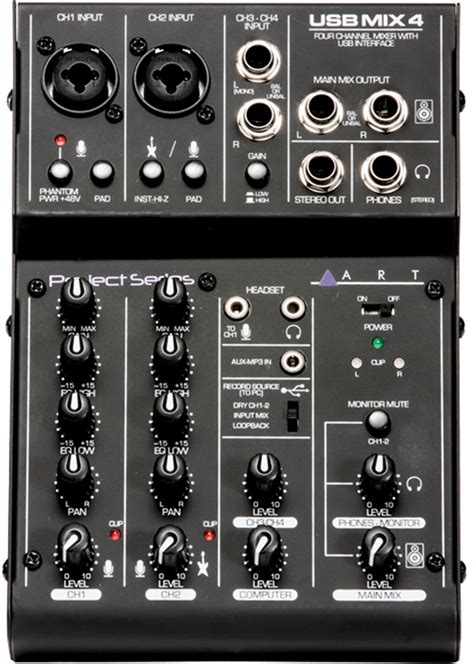 ART USBMIX4 Four Channel Mixer USB Audio Interface - ProAudio.com