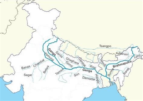 Ganga River Tributaries Map