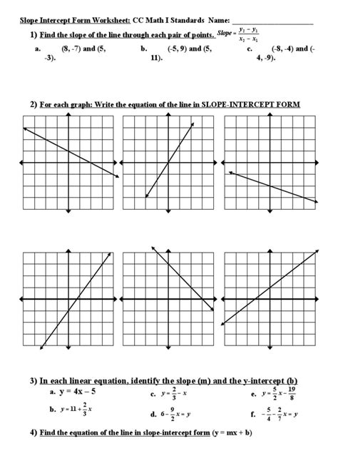 Point Slope Form Practice Worksheet