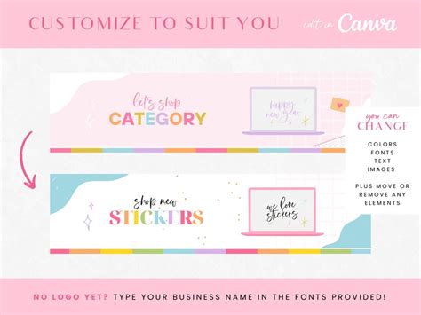 Etsy Shop Banner Kit Canva Etsy Banner Templates Etsy - Etsy