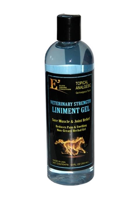 E3 Liniment Gel for horses, 12oz bottle, for sore muscles & swelling ...