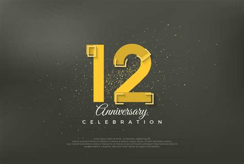 Anniversary number modern, premium vector background for 12th ...