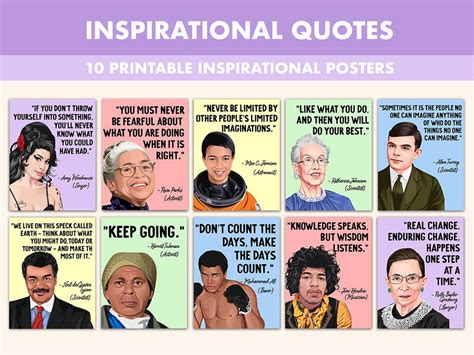 Inspirational Quotes Printable Posters 10 Inspiration Quote - Etsy