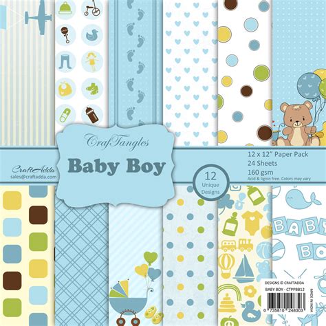 CrafTangles Scrapbook Paper Pack – Baby Boy (12″x12″) – CrafTangles ...