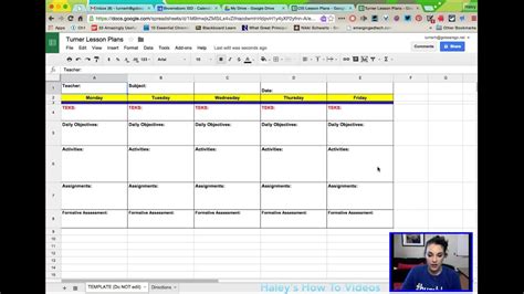 Weekly Lesson Plan Template Google Docs Free - pic-cheese