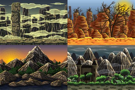 Mountain Pixel Art 2D Game Backgrounds - CraftPix.net