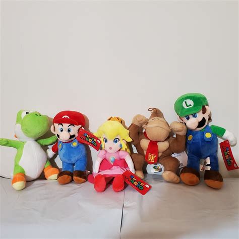 DK Mario Luigi Yoshi Princess Peach 10" Plush Dolls Stuffed Toy Super ...