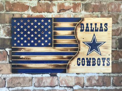 Dallas Cowboys Flag Wood Flag Football Home Decor Man - Etsy