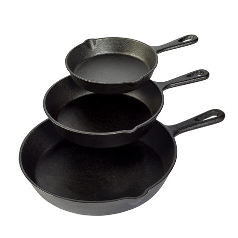 Basic Essentials 3pc. Cast Iron Non-Stick Fry Pan Set - Black | Shop ...