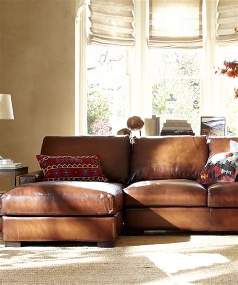 Rustic Leather Sofa With Chaise | Cabinets Matttroy