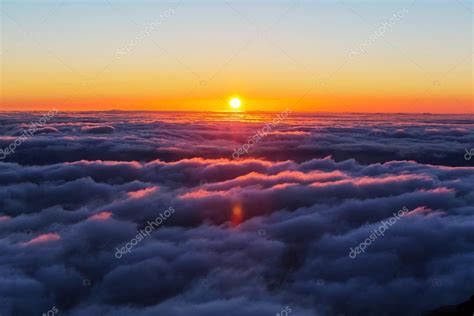 Sunset on the above clouds — Stock Photo © kamchatka #83840248