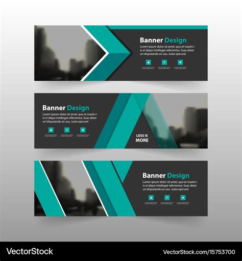 Green triangle business banner template horizontal